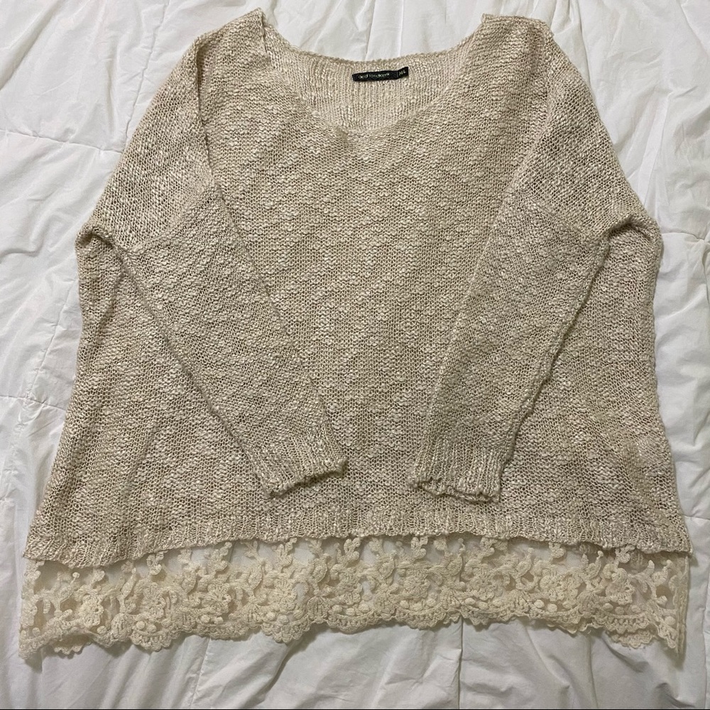 Knit sweater with lace detail size M/L